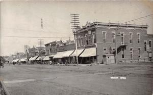 F1/ Traer Iowa Real Photo RPPC Postcard 1908 Main Street Stores