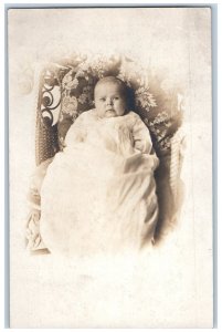 c1910's Phyllis Hight Cute Baby White Dress Toledo Ohio OH RPPC Photo Postcard 