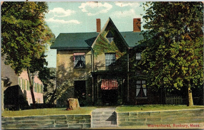 Warrenhurst Roxbury Massachusetts MA Antique Postcard UNP Unused DB Germany  