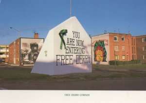 Free Derry Corner Irish Ireland  Street Art Graffiti Postcard