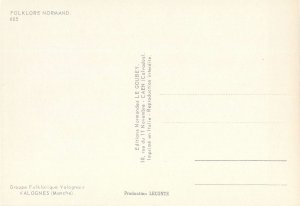 Ethnic traditions Postcard French folklore Normand