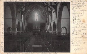 c.'06, Inside of Cathedral, Message  Quincy, IL,Old Post Card