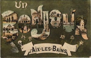 CPA AIX-les-BAINS Un Bonjour d'Aix-les-Bains - Scenes (1191071)