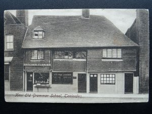 Kent TENTERDEN Old Grammar School & HATCHER FLORIST SHOP c1910 Postcard