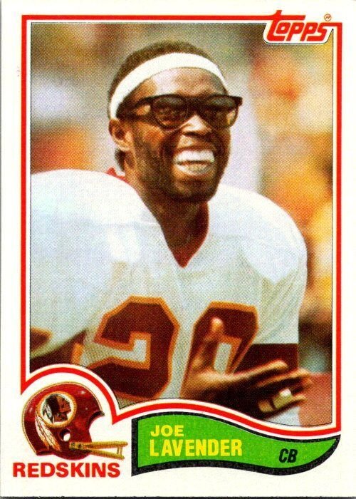 1982 Topps Football Card Joe Lavender Washington Redskins sk8966