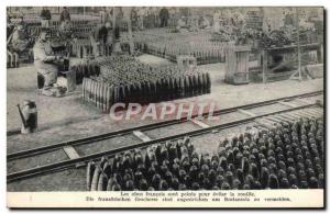 Old Postcard Militaria Making french shells