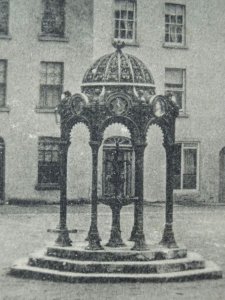 Ireland CLONES The Water Fountain CHRISTMAS GREETING c1905 Postcard by Mc Sherry