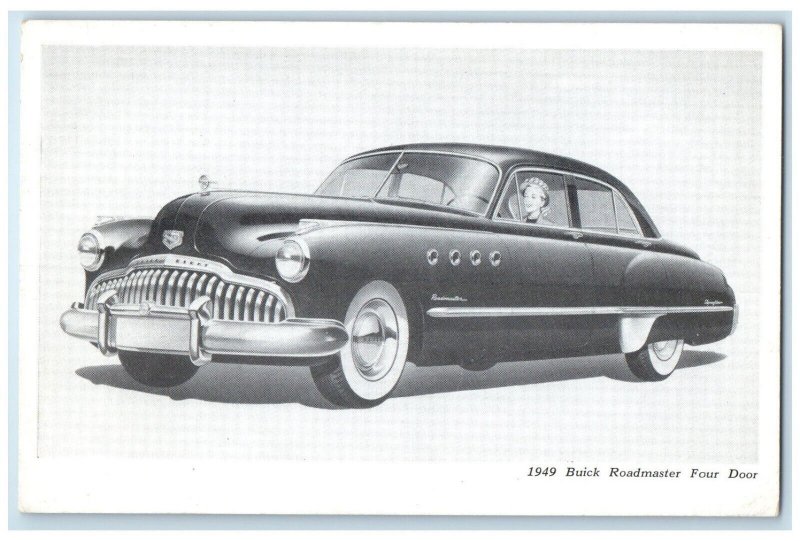 1949 Buick Roadmaster Four Door Lansing Michigan MI Advertising Vintage Postcard
