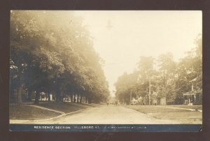 RPPC HILLSBORO ILLINOIS RESIDENCE STREET HH BREGSTONE REAL PHOTO POSTCARD