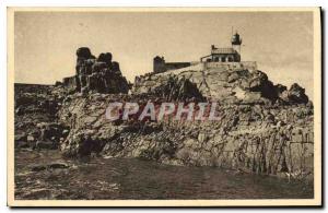 Postcard Old Island Breha North Cotes Rocks and lighthouse Peacock