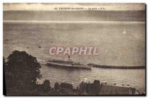 Old Postcard Thonon Les Bains Port Boat