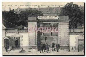 Old Postcard Moulins district entrance door Villars 36th Regiment Army Artillery