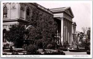 Santiago de Chile Congreso Nacional Congress Building Real Photo RPPC Postcard