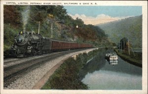 Potomac River Valley Maryland MD Capitol Limited Railroad Train Vintage PC