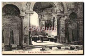 Old Postcard Poitiers Interior Du Temple Saint John