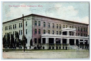 1911 The Stearns Hotel Exterior Roadside Ludington Michigan MI Posted Postcard