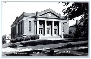 Atlantic Iowa IA RPPC Photo Postcard M.E. Church c1950's Unposted Vintage