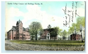 1910 Eureka College Campus and Buildings, Eureka, Illinois IL Postcard