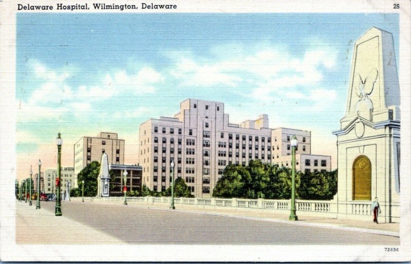 1930s Wilmington Delaware Hospital Linen Postcard DP