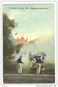 Salut Fran Skeppsholmsbatteriet, Stockholm, Sweden, 1900-1910s