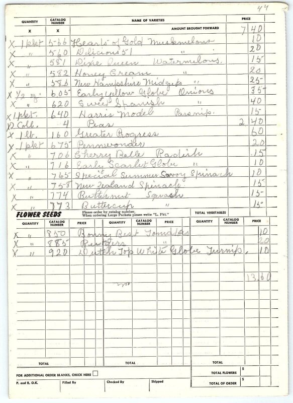 1953 JOSEPH HARRIS CO MORETON FARM ROCHESTER NY GARDEN SEEN ORDER FORM Z5541