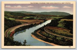 West Virginia~The Potomac Panorama View From Capon Mountain~Vtg Linen Postcard
