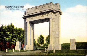 Monuments Entrance To National Military Park Vicksburg Mississippi