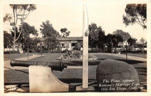 F38/ Old San Diego California Postcard RPPC c1930s The Plaza Ramona's Marriage