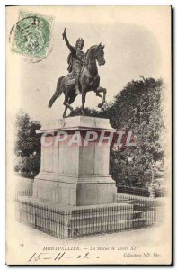 Old Postcard Montpellier The Statue of Louis XIV