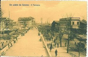 Vintage postcard: SAVONA City - THE TERRACE-