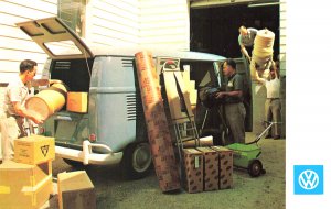 VW Wagon Linoleum Door & Window Work Crew, Postcard,