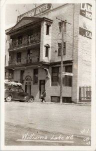 Williams Lake BC Lakeview Hotel Nick's Shop c1943 Real Photo Postcard G60