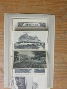 Liberty NY RR Train Station Pull Open Multi Mechanical Flap 16 Views PC