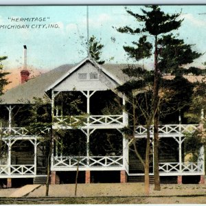 1909 Michigan City, Ind. Hermitage Hotel Litho Photo Postcard Forest A35