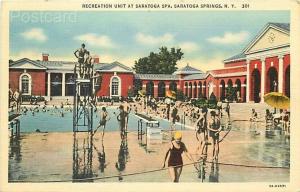 NY, Saratoga Springs, New York, Saratoga Spa, Recreation Unit, Curteich 5A-H2571