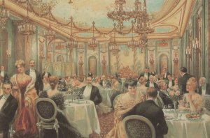 The London Ritz Restaurant In 1906 Painting Postcard