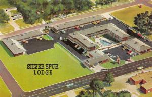 DODGE CITY, KS Kansas  SILVER SPUR LODGE  Roadside c1950s Artist's View Postcard