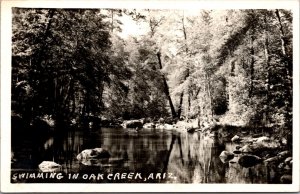 Real Photo Postcard Swimming in Oak Creek, Arizona