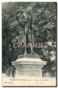 Old Postcard Ferney Voltaire Voltaire Ain Statue
