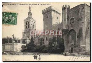 Postcard Old Avignon Popes' Palace and the Cathedral