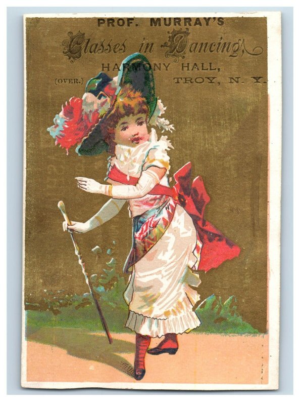 1880's Prof. Murray's Classes In Dancing Teacher NY Victorian Trade Card P130