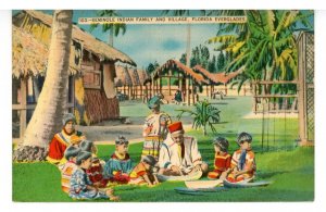 Seminole Indian Family and Village