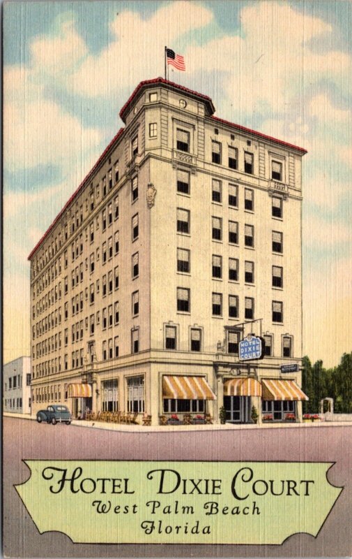 Linen Postcard Hotel Dixie Court in West Palm Beach, Florida