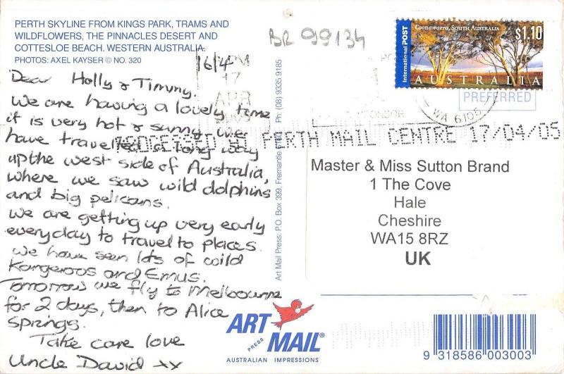 BR99134 australia perth skyline from kings park trams and wildflowers