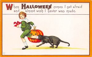 Pumpkin, Black Cat Halloween Unused 