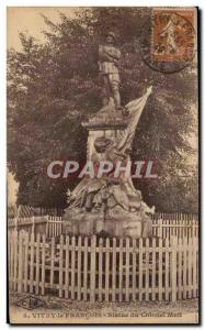 Old Postcard Vitry le Francois Statue Colonet Moll Army