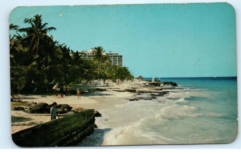 *San Juan Beach Cozumel Caribe Hotel Cozumel Mexico Beach Vintage Postcard B19