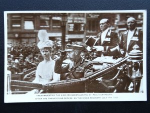 King George V London THEIR MAJESTIES at ST. PAUL'S CATHEDRAL c1929 RP Postcard