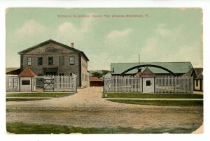 VT - Middlebury. Entrance to Addison County Fair Grounds  (corner wear)