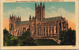 Washington Cathedral SS Peter And Paul Washington DC Linen Postcard C118